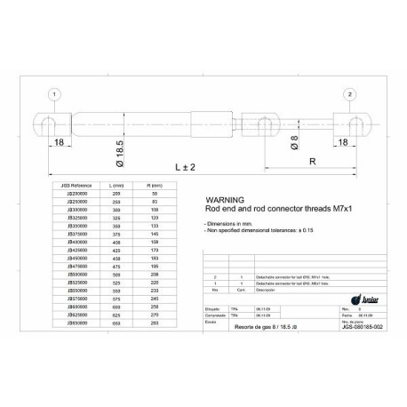 ACKOJA A52-0111 Muelle neumatico- maletero/compartimento de carga  (817713K001)